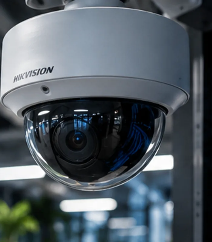 Illustrative rendered security camera; not a documented IT Next Cabling installation